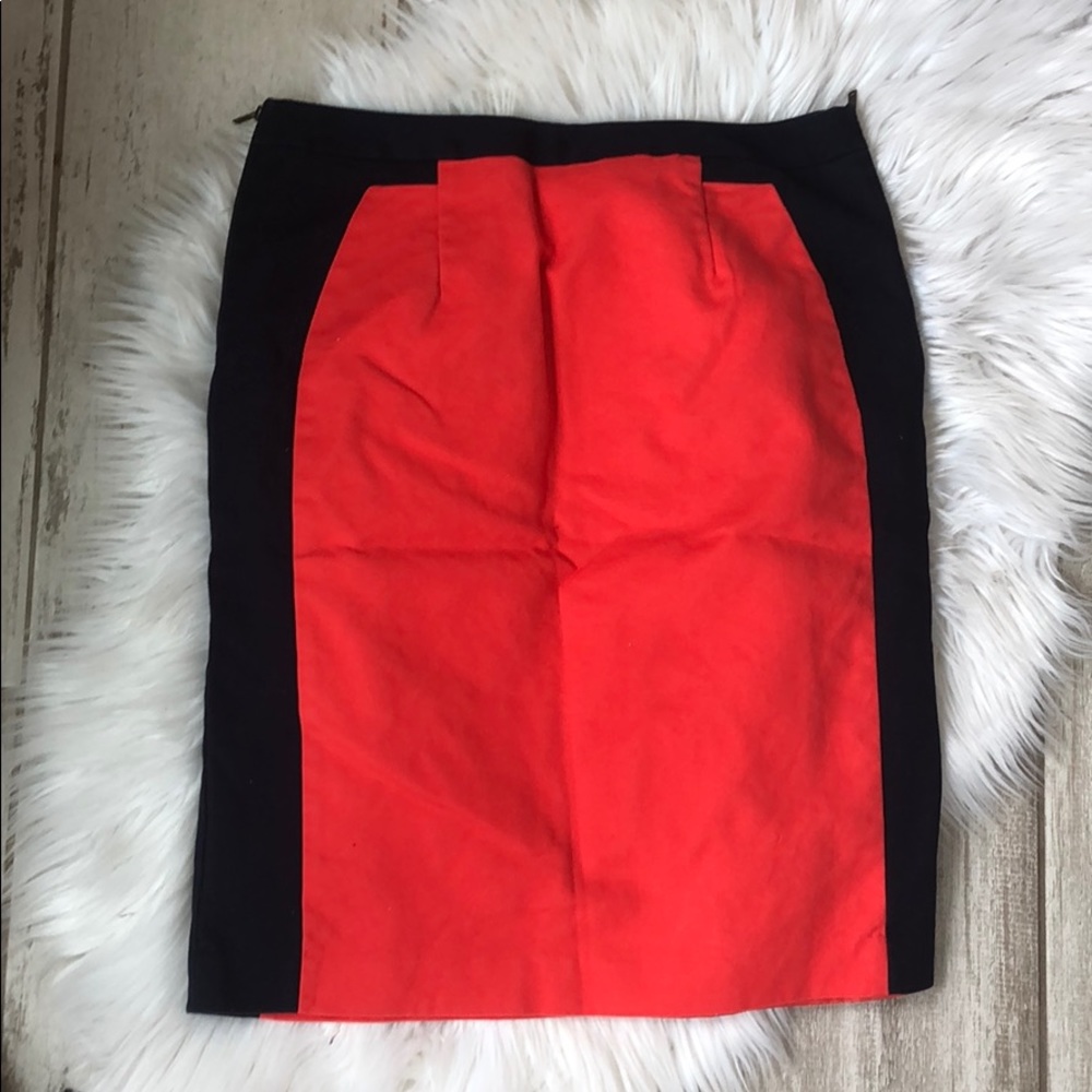 Color block skirt navy red
